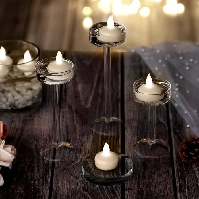 Lot de 12 bougies LED flottantes étanches sans flamme pour piscine,  baignoire, étang, fête, mariage, sapin de Noël,[S264] - Cdiscount Maison