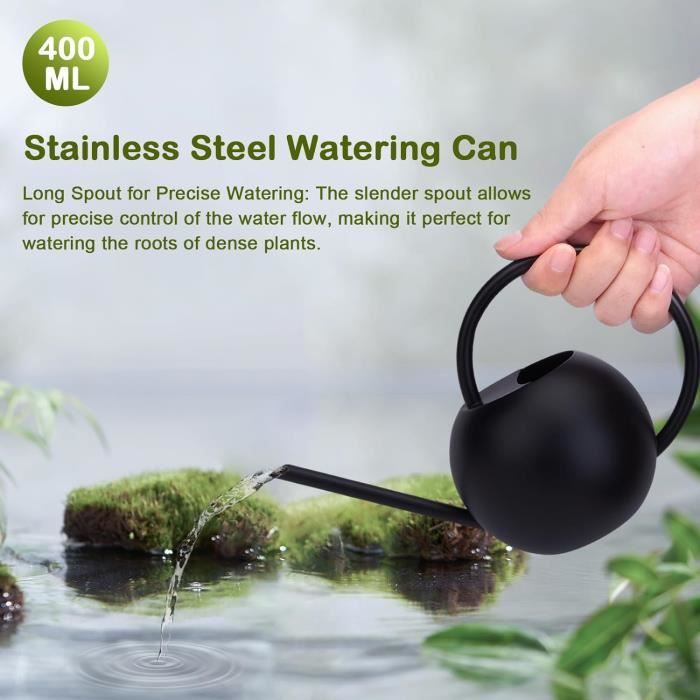 Arrosoir 10l De 300Ml, Mini Arrosoir De Jardin En Acier Inoxydable Avec Long Petit Arrosoir Plante Interieur