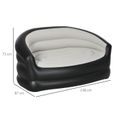 Canapé gonflable pour l'extérieur 2 places canapé d'air dim. 138L x 87l x 71H cm gris noir-2