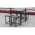 Table haute de jardin - 90 x 80 x 97 cm - Aluminium - Oviala - Gris-2