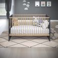 Chambre bébé duo MATS COLOR personnalisable - Lit 70x140 cm + Commode à langer 2 portes - Décor anthracite et blanc mat - TRENDTEAM-2
