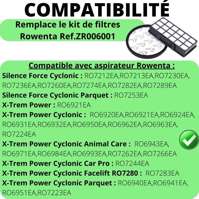 Vhbw Lot de filtres compatible avec Rowenta RO7696EA/411, Silence