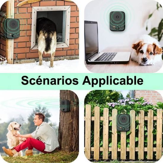 Anti Aboiement Chien à Ultrason Longue Portée, Voisin 33 Pieds Rechargeable Détection