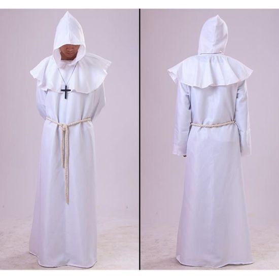 Prêtre médiéval robe moine capuche capuchon costume de cosplay halloween  pour PEIGNOIR - SORTIE DE BAIN (HORS PUERICULTURE)