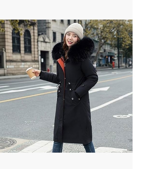 Manteau femme hiver capuche fourrure sale
