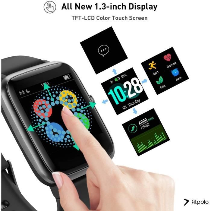 Montre connectée fitpolo cheap ip68