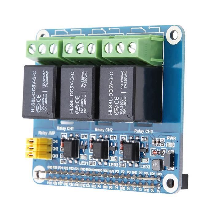 Relais Module Raspberry Pi 24v Cikonielf module de relais pour Raspberry Pi Carte d'extension relais 3 ...