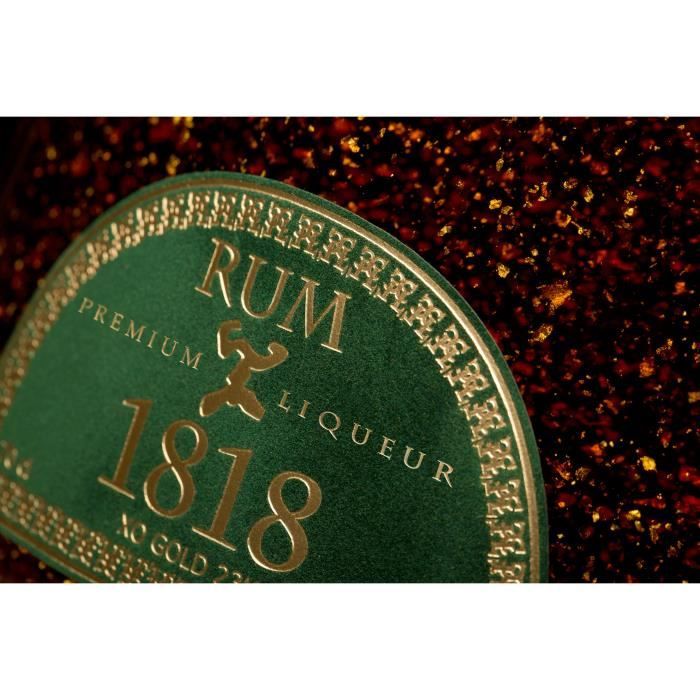 Cadeau 1818 Rhum Vieux Premium Liqueur - XO Republique Dominicaine Avec Or  23k - Édition Limitée Avec Coffret & Certificat d'or - La cave Cdiscount