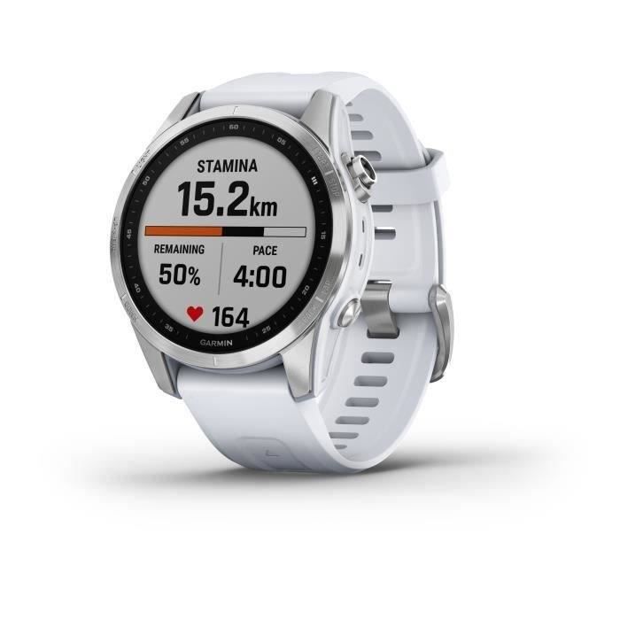 Montre GPS connect e GARMIN F nix 7S Argent avec bracelet