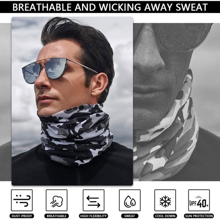 Multifonction Bandana, 8PCS Tour de Cou Bandeau Headwear Cache Cou