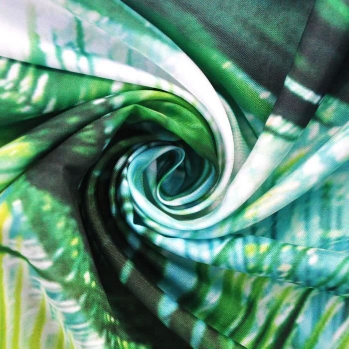 Rideau De Douche Motif Palmiers Tropical - 120x180 Cm - Polyester - Vert Bleu - Abakuhaus