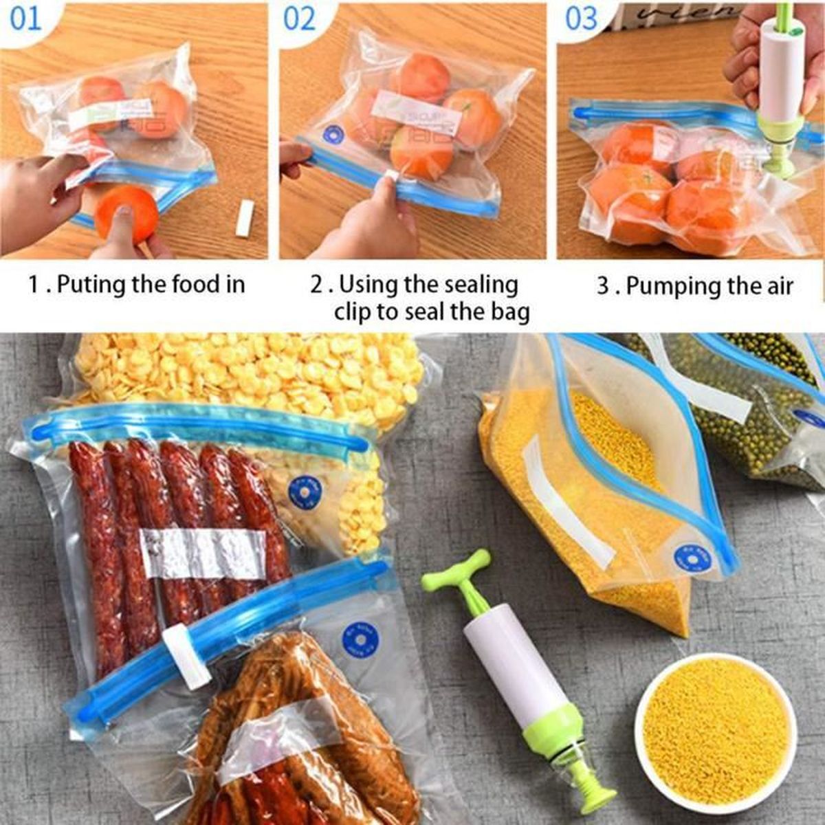 Lot De 15 Sacs Sous Vide Reutilisables Lavable Avec 2 Agrafes De Scellement Ensemble De Sacs De Rangement Pour Aliments Achat Vente Machine Mise Sous Vide Cdiscount