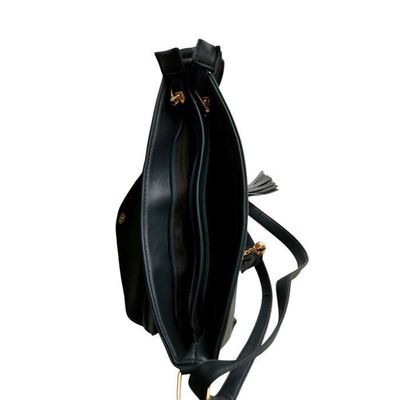 Sac à Main Femme En Cuir Noir Noir - Bagagerie - Maroquinerie