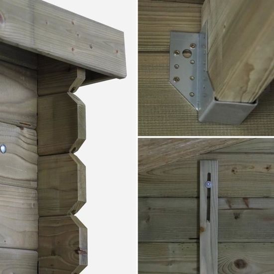 abri de jardin contemporain 4 x 4 m traite autoclave classe 3 courchevel en bois fsc de 16 8 m structure en madriers 28 mm cdiscount jardin