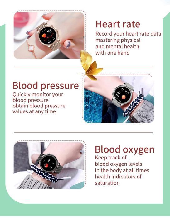 Montre Connect e Femme Bracelet Intelligent avec Moniteur de