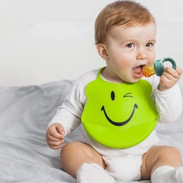 Lot De 2 Boîtes à Tétine Silicone HappyDoo - Sans BPA - Porte-tétine Bébé Lavable Lave-vaisselle - Beige Et Gris