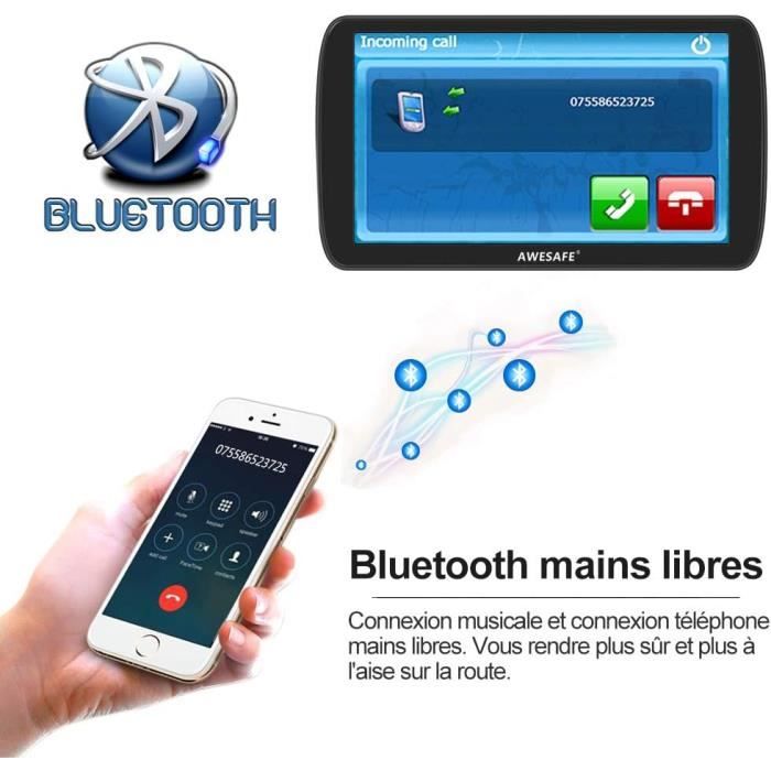 GPS Poids Lourds AWESAFE 9'' Écran Tactile Bluetooth 48 Cartes Nationales  Gratuites - Cdiscount Auto