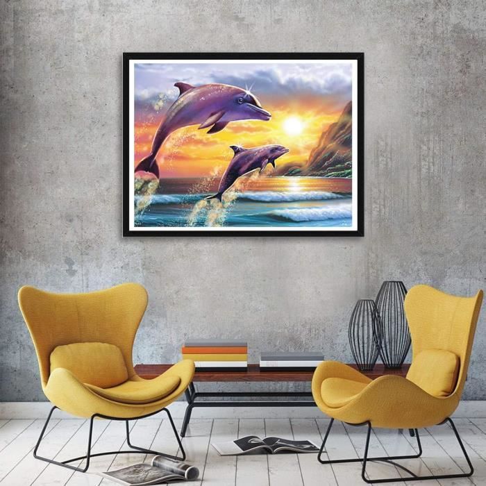 5D Diamond Painting Kit Complet Grand Format Xxl, Arbre À Coucher De Soleil Adultes Diy Art Du