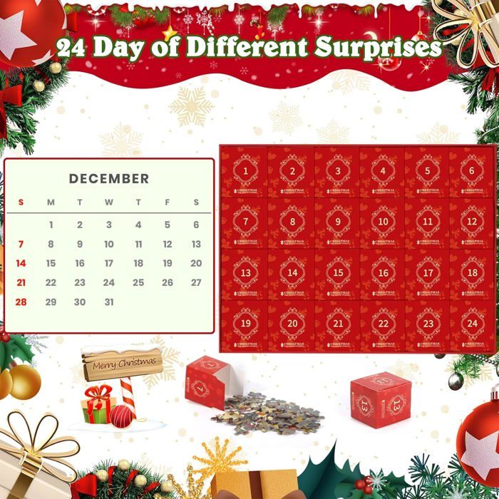 Calendrier De L'Avent 2025 Puzzles 3D - 24 Portes, énigmes En Métal/bois - Pour Enfants 6-14 Ans, Cadeau Noël