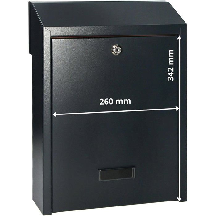 Miratic Boîte aux Lettres Encastrable 2 Portes Acier Galvanisé Noir — free download