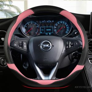 Housse De Volant Pour Opel Corsa F 2019-2023 - Cuir Et Fibre De Carbone, Antidérapante, Confortable - Rouge Type D