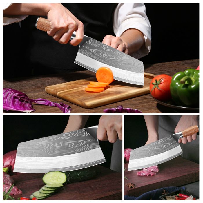 Un ensemble de 02 couteaux de cuisine en acier Damas - Catawiki