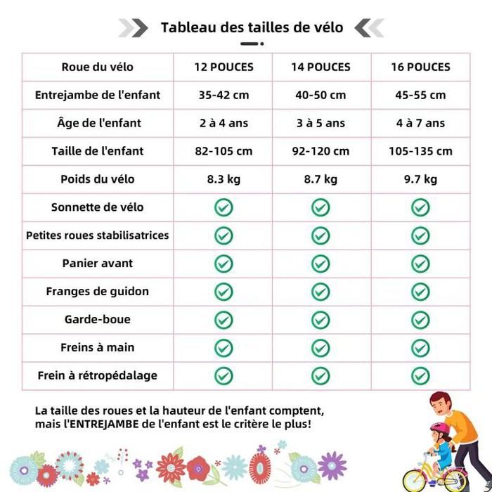 Wildtrak - Vélo 16 pouces pour enfant 3-7 ans avec roues stabilisatrices - Rose