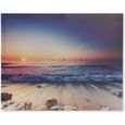 Cadre Toile Tableau Plage Bord De Mer Coucher De Soleil 50 X 40 Cm