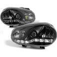 Paire de feux phares VW Golf 4 97-03 Daylight led noir-27361927-0
