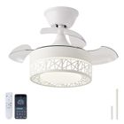 IZOWE Ventilateur de plafond moderne rétractable 26" lumière LED 6 vitesses avec salon à distance dimmable réversible chambre