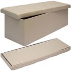 Coffre de Rangement - DUNEDESIGN - XXL pliante - Beige Gris - 110x38x38cm - 120L