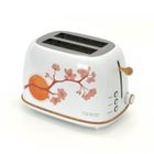 Grille Pain Caprizze Kaito avec Double Fente Extra Large 6 Niveaux de Grill Décoration Florale et Effet Bois Blanc Mat