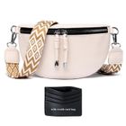 Sac Banane - BIGILANTUH - Beige - Cuir PU - 25x15x8cm - Bandoulière Amovible