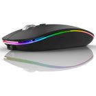 YIKXIULF Souris sans Fil, Souris Bluetooth Rechargeable Portable Souris Silencieux (800-1200-1600DPI) pour Tablet/Laptop/Windows/Linux Noir
