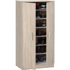 PEGANE Armoire à chaussures en bois coloris chêne canadien - largeur 55 cm x hauteur 108 cm x profondeur 36 cm