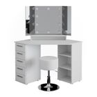 Vicco coiffeuse Sofia, Blanc, 128 cm avec éclairage LED et tabouret