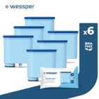 Lot de 6 filtres à eau Wessper pour cafetière Saeco HD8824/09