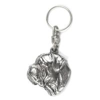 Porte-clés chien ART-DOG Porte-clés mignon Bullmastiff, argent avec cadenas 2,5, collection exclusive, 4,8x4,2x8,7cm