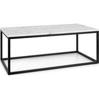 Besoa Volos T100 Table basse pour intérieur & extérieur - 100 x 40 x 50 cm - Plateau marbre noir & blanc