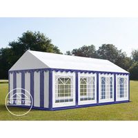 Tonnelle Toolport Tente de réception 4x8 m PVC env. 500g/m² bleu imperméable
