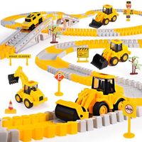 Vehicule Pour Circuit Miniature Enfant,Flexible Zone de Construction Piste 234 Pièces, 5 Pièces Mini Voiture de Construction Idee