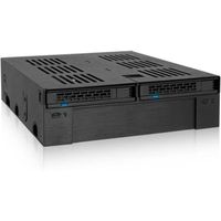 Icy Dock ExpressCage MB322SP-B Rack Amovible, backplane, Caddy pour 2 HDD/SSD SAS/SATA 2.5" + Emplacement 3.5" pour Baie Exte