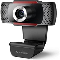 Webcam 1080P avec Microphone, 105° Grand Angle Pro Webcam pour PC, Correction Automatique de la Lumiere, Camera Web USB Plug 