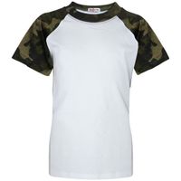 Enfants Filles Garçons Unsexe Camouflage empiècements contrastés Baseball T-shirt  2-13 Ans