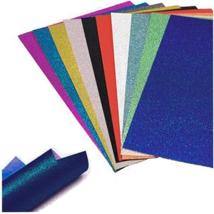 Lot de 10 feuilles de papier coloré à paillettes argentées A4 250 g/m² pour loisirs créatifs décoration de fête. travaux manuels 