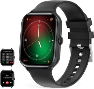 Montre connectée sport Montre Connectée Homme Femmes avec Appels Bluetooth, 1,95''Smartwatch avec Podometre, Cardiofrequencemetre, 100+ Modes.[Q813]