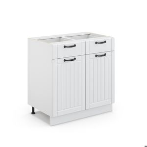 MEUBLE BAS COMMODE SDB Vicco meuble de rangement de salle de bain Fame-Line, Blanc campagne, 80 x 81.6 cm sans plan de travail