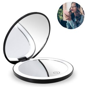 Miroir De Maquillage Portable Double Face - Grosissement 3x, Motif Citron, Compact Pour Voyage Et Sac à Main