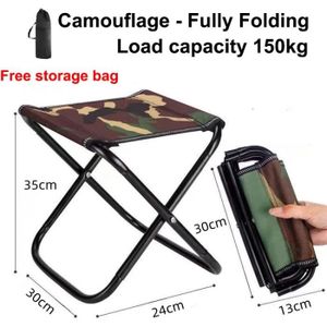 CHAISE DE CAMPING Camouflage 150kg - Chaise de camping pliante en aluminium portable, Tabouret de pique-nique, Mini chaise de r