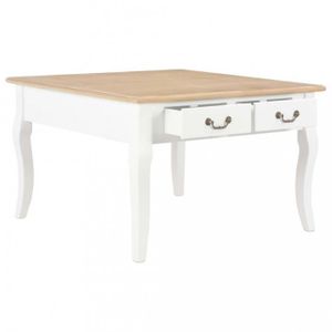 TABLE BASSE Table basse Blanc - Bois - 80 x 80 x 50 cm - Contemporain - Design